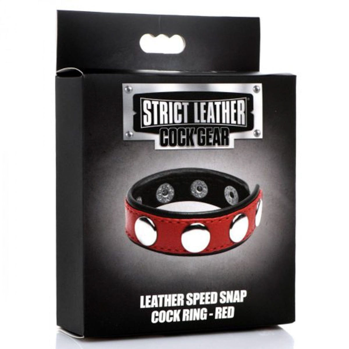 Strict Leather Cock Gear Speed Snap Cock Ring - Red Strict Leather - For Me To Love