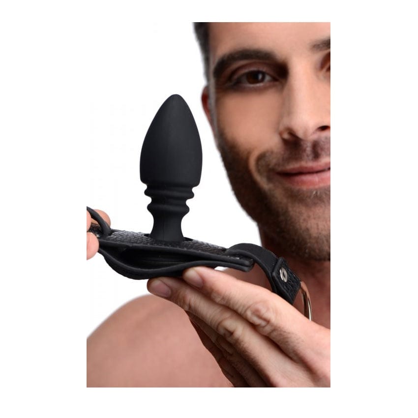 Strict - Male Cock Ring Harness with Silicone Anal Butt Plug Strict - For Me To Love