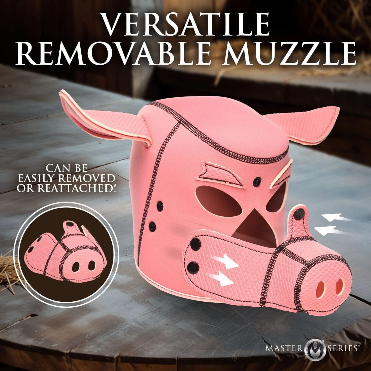 Swine Pig Neoprene Hood With Removeable Muzzle Master Series - For Me To Love