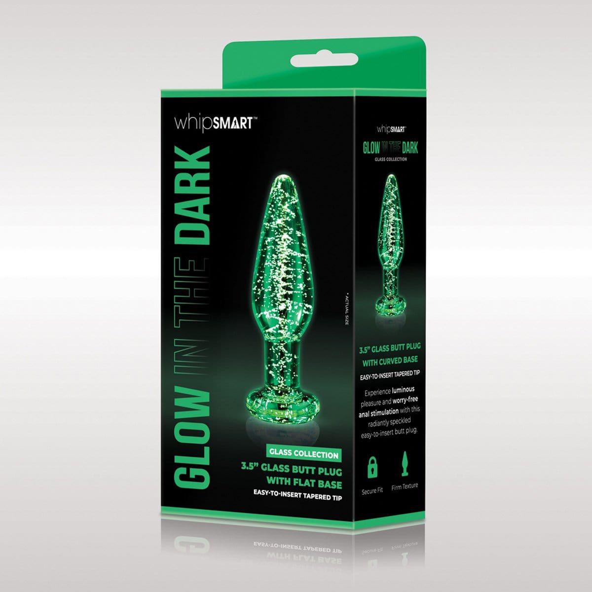 Whipsmart - Glow In The Dark Glass Butt Plug | 3.5 inches WhipSmart - For Me To Love